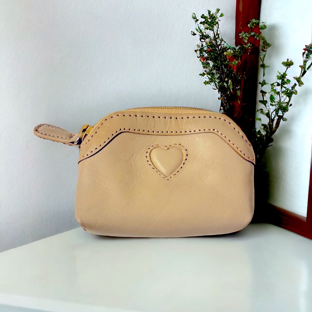 Brighton Leather Change Purse Taupe